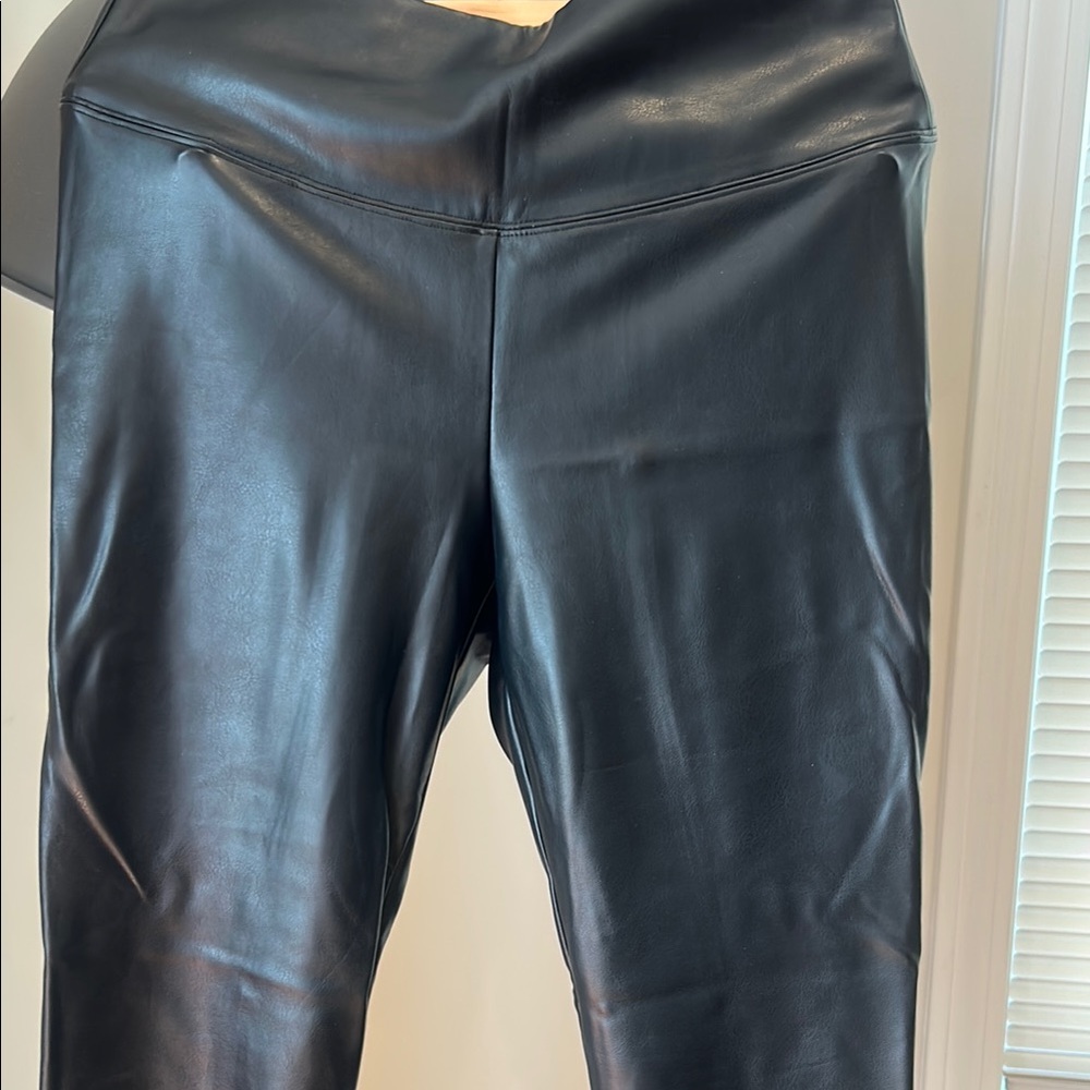 White House Black Market Black Leather Leggings